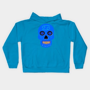 Star Sign Skull Cancer Kids Hoodie